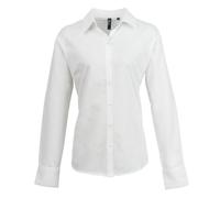 Premier Womens/Ladies Signature Oxford Long Sleeve Work Shirt (10) (White)