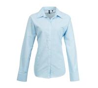 Premier Womens/Ladies Signature Oxford Long Sleeve Work Shirt (18) (Light Blue)