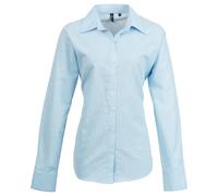 Premier Womens/Ladies Signature Oxford Long-Sleeved Shirt (Light Blue) - Size 24 UK