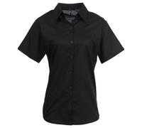 Premier Womens/Ladies Signature Oxford Short-Sleeved Shirt (Black) - Size 18 UK