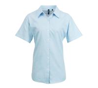 Premier Women's Signature Pearlised Oxford Short-Sleeved Shirt - Light Blue - Light Blue - 20 UK