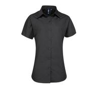 (26, Black) Premier Womens/Ladies Supreme Heavy Poplin Short Sleeve Work Shirt
