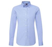 (3XL, Oxford Blue) Premier Womens/Ladies Supreme Oxford Long-Sleeved Formal Shirt