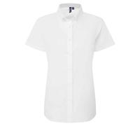 (XXL, White) Premier Womens/Ladies Supreme Oxford Short-Sleeved Formal Shirt