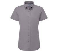 (L, Steel) Premier Womens/Ladies Supreme Oxford Short-Sleeved Formal Shirt