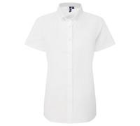 Premier Women's Supreme Oxford Short-Sleeved Formal Shirt in White | Size: 5XL Premier White 5XL
