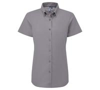 Premier Women's Supreme Oxford Short-Sleeved Formal Shirt in Dark Grey | Size: XS Premier Dark Grey XS