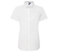 Premier Womens/Ladies Supreme Oxford Short-Sleeved Formal Shirt (White) - Size 2XS