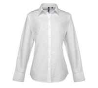 Premier Womens/Ladies Supreme Poplin Long-Sleeved Formal Shirt (White) - Size 20 UK