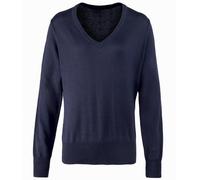 Premier Womens/Ladies V-Neck Knitted Sweater/Top (8) (Navy)