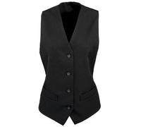 Premier Womens Lined Polyester Waistcoat / Bar Wear / Catering - Black - Black - L