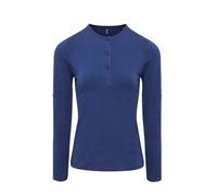 Premier Women's Long John Plain Roll Sleeve T-Shirt in Indigo | Size: 10 Premier Indigo 10