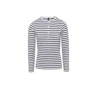 (XS, White/Navy) Premier Womens/Ladies Long John Striped Roll Sleeve T-Shirt