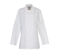 Premier Women's Long-Sleeved Chef Jacket in White | Size: Medium Premier White M