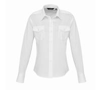 Premier Women's Long-Sleeved Pilot Shirt in White | Size: 18 Premier White 18