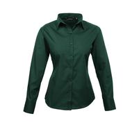 Premier Women's Long-Sleeved Shirt in Bottle Green | Size: 14 Premier Bottle Green 14