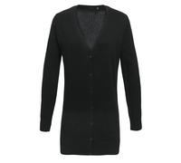 Premier Women's Longline V Neck Knitted Cardigan in Black | Size: 14 Premier Black 14