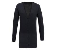 Premier Womens/Ladies Longline V Neck Knitted Cardigan (Charcoal) - Size 20 UK