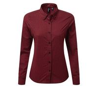 Premier Women's Maxton Check Long Sleeve Shirt in Black | Size: 2XL Premier Black 2XL