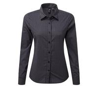Premier Women's Maxton Check Long Sleeve Shirt in Dark Grey | Size: XS Premier Dark Grey XS