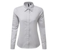 Premier Women's Maxton Check Long Sleeve Shirt in Silver | Size: Medium Premier Silver M