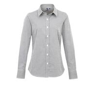 Premier Women's Microcheck (Gingham) Long Sleeve Cotton Shirt