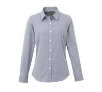 Premier Women's Microcheck (Gingham) Long Sleeve Cotton Shirt