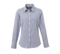 Premier Women's Microcheck (Gingham) long sleeve cotton shirt - Fitted style