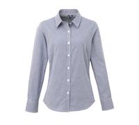 Premier Women's Microcheck (Gingham) long sleeve cotton shirt - Womens