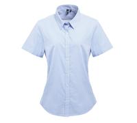 Premier Women's Microcheck (Gingham) short sleeve cotton shirt - Womens
