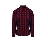 Premier Women's Mulligan check cotton long sleeve shirt - Womens, 100% Cotton