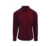 Premier Women's Mulligan Check Long Sleeve Shirt in Red | Size: XL Premier Red XL