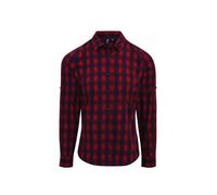 Premier Women's Mulligan Checked Long-Sleeved Shirt in Red | Size: Large Premier Red L