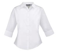 Premier 3/4 Sleeve Poplin Blouse / Plain Work Shirt Sizes 6- RW1093