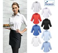 (14, White) Premier Womens/Ladies Poplin 3/4 Sleeve Blouse