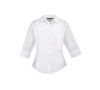 Premier Womens/Ladies Poplin 3/4 Sleeve Shirt PC6704