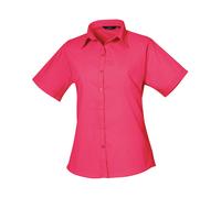 Premier Womens Poplin Blouse Short Sleeve Formal Easy Care Shirt Staff Work Wear