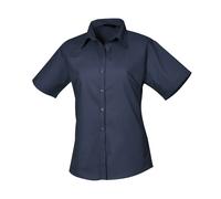 Premier Womens Poplin Blouse Short Sleeve Formal Easy Care Shirt Staff Work Wear