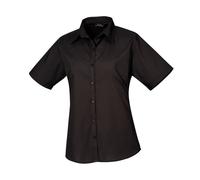 Premier Womens Poplin Blouse Short Sleeve Formal Easy Care Shirt Staff Work Wear