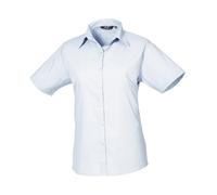 Premier Womens Poplin Blouse Short Sleeve Formal Easy Care Shirt Staff Work Wear