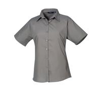 Premier Womens Poplin Blouse Short Sleeve Formal Easy Care Shirt Staff Work Wear