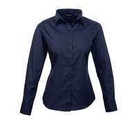 Premier Women's Poplin Long Sleeve Blouse Casual Staff Office Plain PR300