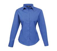Premier Women's Poplin Long Sleeve Blouse Casual Staff Office Plain PR300