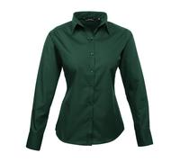Premier Women's Poplin Long Sleeve Blouse Casual Staff Office Plain PR300