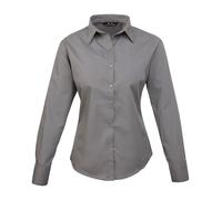 Premier Women's Poplin Long Sleeve Blouse Casual Staff Office Plain PR300