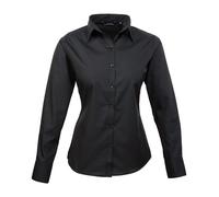 Premier Women's Poplin Long Sleeve Blouse Casual Staff Office Plain PR300