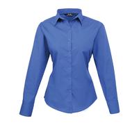 Premier Women's Poplin Long Sleeve Blouse Formal Business Work Shirt Staff Wear