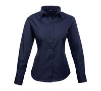 Premier Women's Poplin Long Sleeve Blouse Formal Business Work Shirt Staff Wear