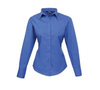 Premier Women's Poplin Long Sleeve Blouse Formal Business Work Shirt Staff Wear
