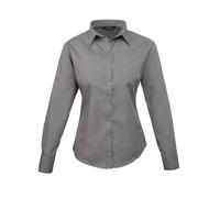 Premier Women's Poplin Long Sleeve Blouse Formal Business Work Shirt Staff Wear